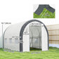 Upgraded Tunnel Greenhouse Green House with Mesh Door and Windows, 6 Plant Labels and Gloves, White