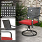 Patio Swivel Chairs with Cushion, Outdoor Swivel Rocker with Curved Armrests, Red