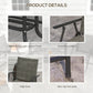 Outdoor 4 Pieces Patio Furniture Set, Garden Set with Two Foldable Armchairs, a Loveseat & Glass Top Table, Mixed Grey