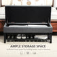 44" PU Leather Tufted Ottoman Shoe Bench Storage Chest Hallway Grey