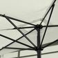 7.5ft Cream Half Parasol with Crank Handle & Top Vent