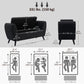 Upholstered Storage Bench with Arms, Modern Ottoman Bench for Bedroom, Entryway, and Living Room, Black