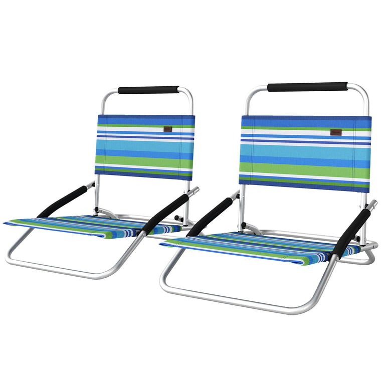 Backpack Beach Chairs with Hidden Pocket, Set of 2