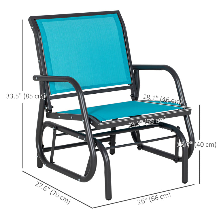 Glider Chairs with Mesh Seat and Metal Frame - Blue