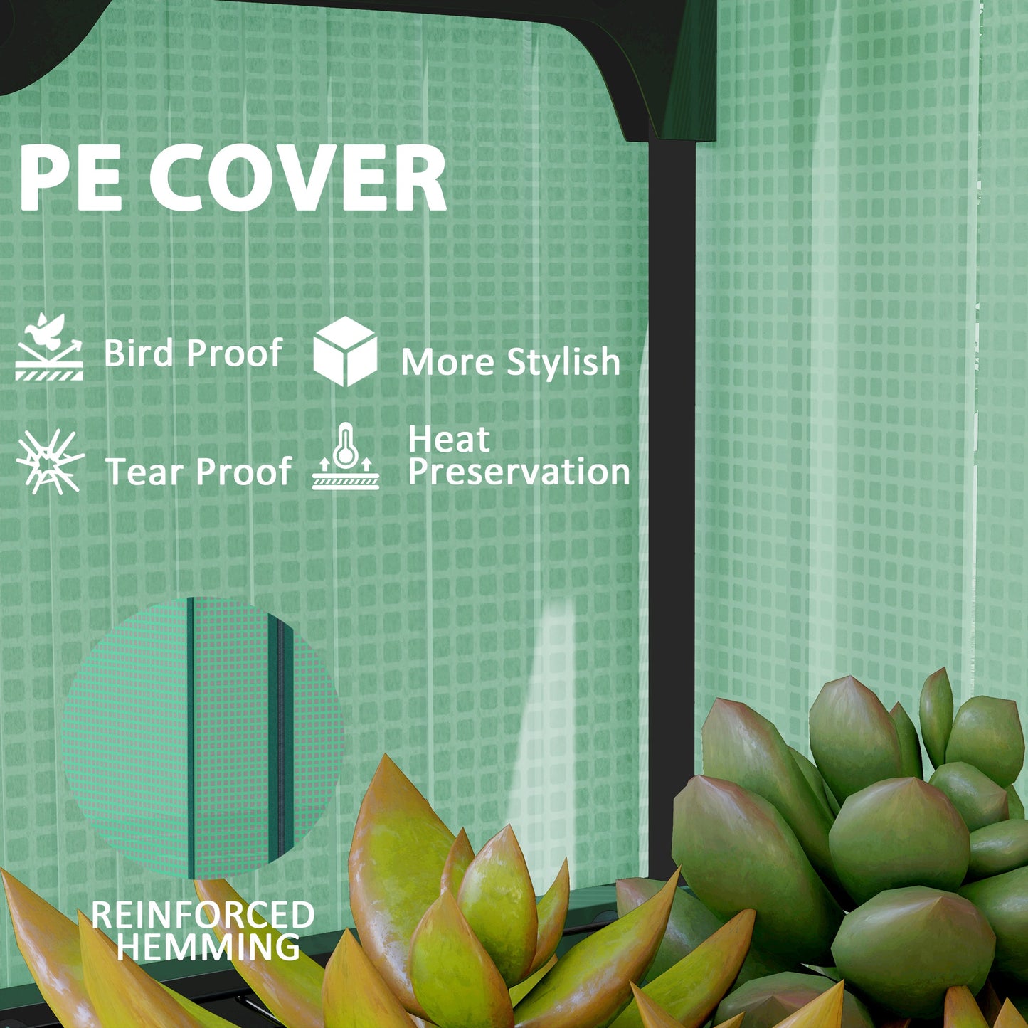 Mini Greenhouse with Screen Roof, Portable Small Greenhouse with Roll-Up Zipper Door