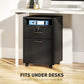 24" Small Filing Cabinet with Open Compartment, Drawer and Wheels, Home Office Storage Cabinet, Black
