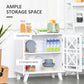 Storage Cabinet with Fretwork Doors and Shelf, Modern Freestanding Sideboard, Buffet, White
