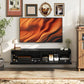 Wall Mounted TV Stand, Floating TV Cabinet with Storage, for TVs up to 70", High Gloss Effect, Black