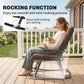 3-Piece Outdoor Foldable Rocking Chair Set, Orange