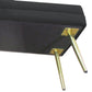 39" Storage Ottoman, Velvet End of Bed Bench with Steel Legs, Foot Stool with Storage for Bedroom, Living Room, Black