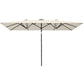 White Double-Sided Umbrella with Adjustable Height & 12 Ribs