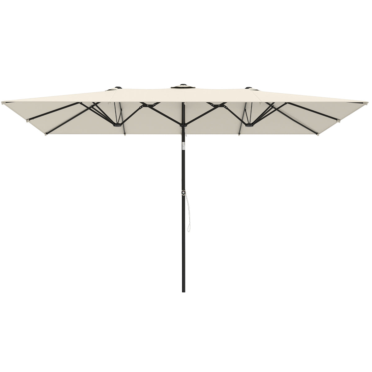 White Double-Sided Umbrella with Adjustable Height & 12 Ribs