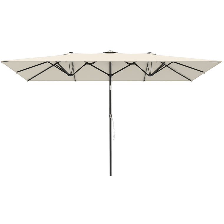White Double-Sided Umbrella with Adjustable Height & 12 Ribs
