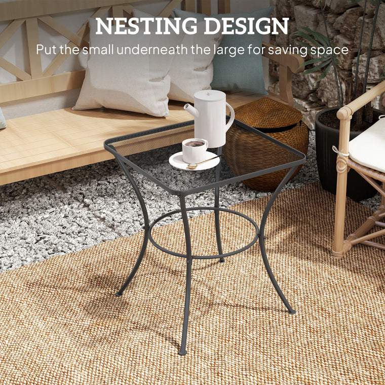 23.6" Square Metal Bistro Table