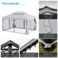 13' x 10' Outdoor Patio Gazebo Canopy with 2-Tier Polyester Roof, Vented Mesh Sidewalls and Strong Aluminum Frame for Backyard and Garden, Grey