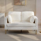 Loveseat Sofa, 55" Small Sofa Couch with 2 Pillows, Metal Legs for Living Room, Bedroom, Apartment, Cream White