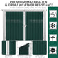 6x3 ft Garbage Can Shed, Horizontal Garbage Can Organizer with Double Door and Lid Rubbish Cover, for 2 Trash Cans, Green