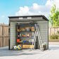 6 x 4FT Galvanized Garden Storage Shed, Metal Outdoor Shed with Double Doors and 2 Vents, Grey