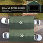 12 x 20ft Carport with 2 Roll-Up Doors, 4 Windows, Portable Garage with Removable Sidewalls for Car, Truck, Dark Green