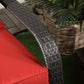 Patio Wicker Adirondack Chair, Outdoor Rattan Muskoka Chair with Cushions for Patio, Garden, Backyard Dark Blue