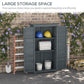 Outdoor Garden Shed, Wooden Tool Storage Shed, 3-Tier Shelves, Asphalt Roof, Shutter Doors, 34.3" x 18.3" x 63", Grey