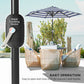Patio Sun Umbrella, Outdoor Parasol with 6 Ribs, Blue Stripes