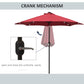 9ft Solar Patio Umbrella Outdoor Sunshade 24 LED Lights Tilt Canopy, Wine Red