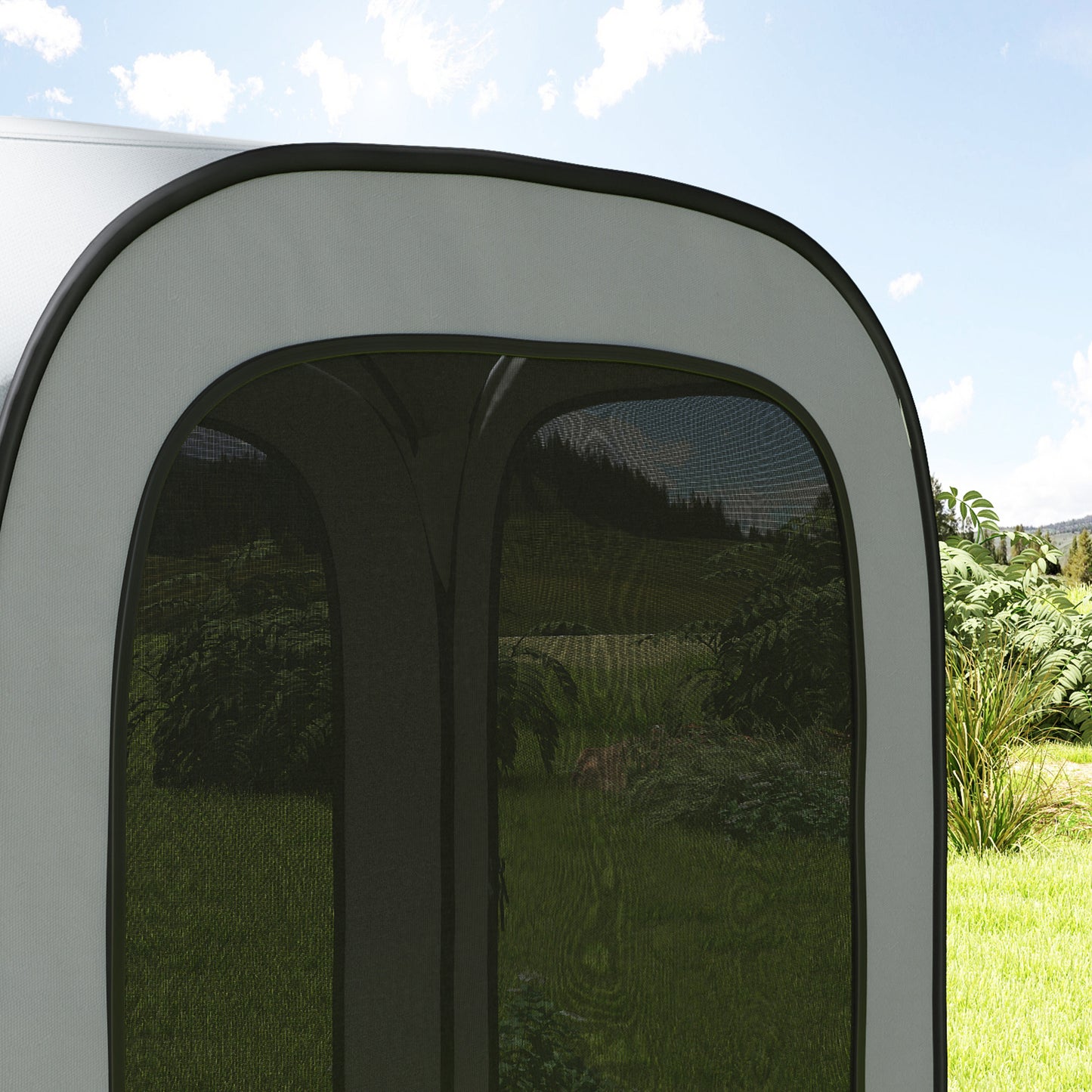 11 x 11ft Pop Up Screen Tent, UPF50+ Portable Camping Gazebo Screen House with Carry Bag, Light Grey