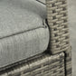 Outdoor Wicker Rocking Chair with Cushion, Patio PE Rattan Recliner Chair with Adjustable Footrest, Armrests, Red