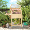 Wood Raised Garden Bed with Cold Frame and Side Table