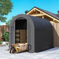 Outdoor Storage Shed, Heavy Duty Galvanized Steel Portable Shed for Bike, Motorcycle, Garden Tools, Black