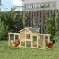 Wooden Chicken Coop, Outdoor Backyard Garden Large Rabbit Hutch with Nesting Box, Run, Ramp, Drawer