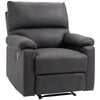 Manual Recliner Chair with Footrest - Dark Grey