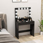 Vanity Table, Makeup Dressing Table with LED Lighting Mirror, Charging Station and Drawers for Bedroom, Black