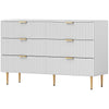 6-Drawer Dresser with Gold Legs - White