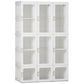 Small Apartment Bedroom Closet Foldable Portable Closet with Cube Storage Hanging Rods Magnet Doors, White