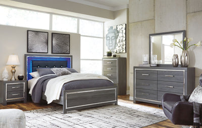 6 Pc. Bed, Dresser, Mirror, Chest