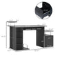 Computer Desk with Storage Shelf and Drawer - Black