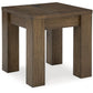 Rosswain - Warm Brown - Square End Table