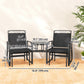 Outdoor Glider Bench with Coffee Table, Patio 2-Seat Rocking Chair Swing Loveseat with Breathable Sling for Backyard Garden Porch, Black