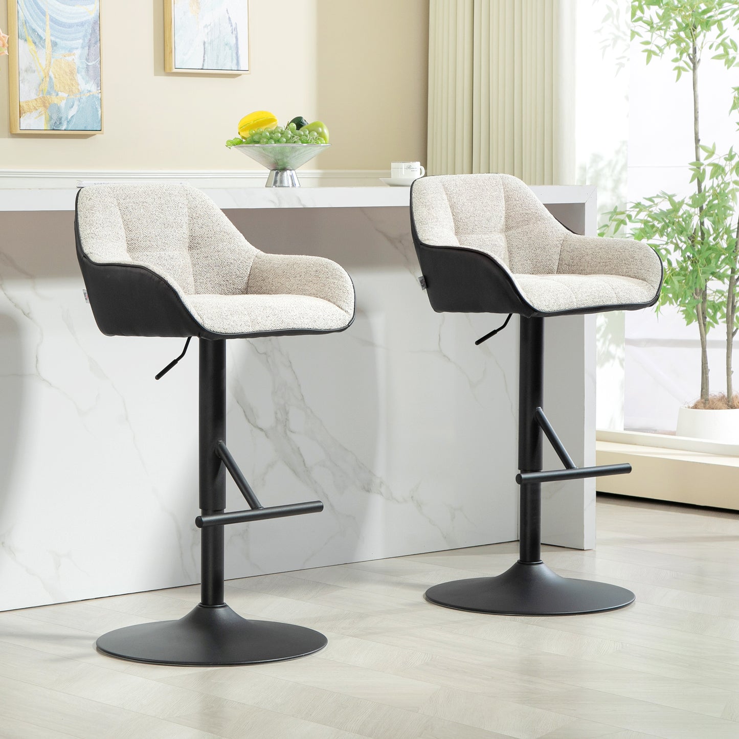 Swivel Counter Height Bar Stools Set of 2 with Back