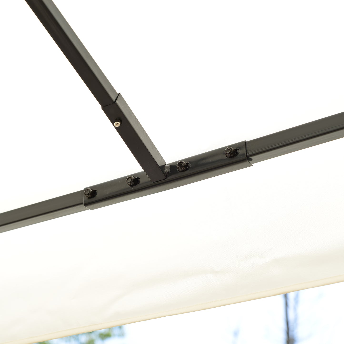 10x13ft Steel Gazebo Sun Shelter Patio Outdoor Party Event Canopy Vented Roof Cream White