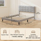 Queen Platform Bed Frame with Upholstered Headboard - Grey