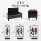 Tufted Storage Ottoman Bench - Brown