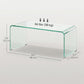Glass Coffee Table, Clear Coffee Table for Living Room, Modern Rectangle Center Table with Safe Rounded Edges