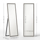 Floor Standing Mirror, Full Length Mirror, Free Standing, Leaning or Wall Mirror with Frame for Bedroom, Grey Wood Grain