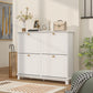 Modern Shoe Storage Cabinet, Narrow Shoe Cabinet with 4 Flip Drawers, Adjustable Shelves, 5 Legs for Entryway, White