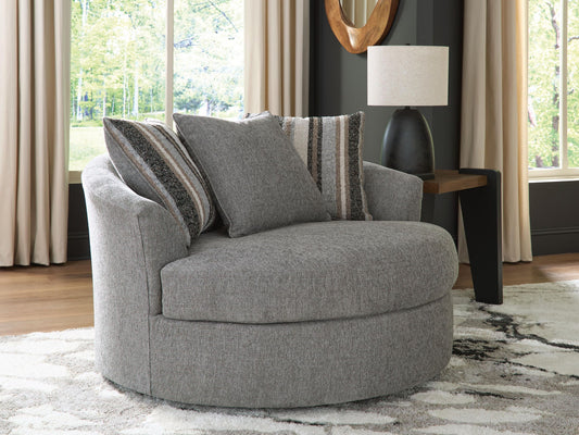 Creston Heights - Oversized Swivel Accent Chair - Smolder