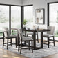 Neymorton - Dark Grayish Brown - 5 Pc. - Rectangular Dining Room Counter Table, 4 Barstools - Forward Furniture