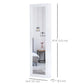 Mirror Jewellery Cabinet Armoire with Full Length Mirror, Wall Mounted Jewellery Organizer, White